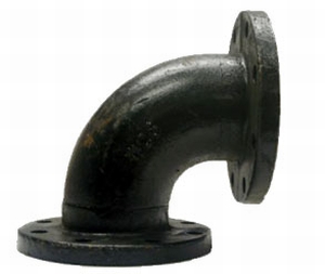 6x3 Cast Iron Flanged Elbow - Click Image to Close