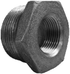 1-1/4x1 Black Mal Hex Bushing