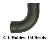 C.I. Hubless 1/4 Bends