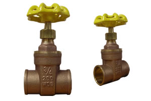 1" Brass IPS 200 WOG Gate Valve